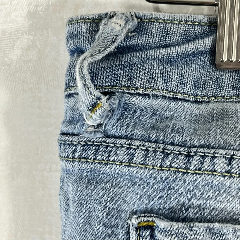 Aeropostale Light Blue Distressed Skinny Jeans Belt Loops Holes - Picture 4 of 7